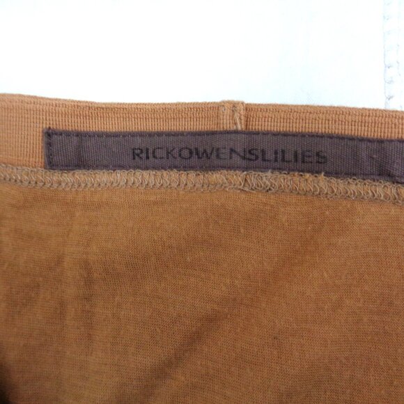RICK OWENS LILIES Asymmetrical Pull-on Maxi Skirt "Rose" Tan Women's Size 8 - Picture 3 of 12